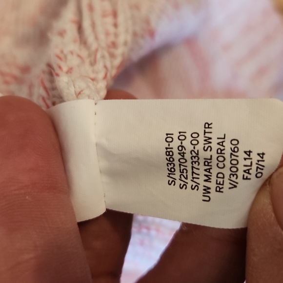 GAP marled pink 100% cotton sweater hi low red coral white size XL comfy baggy - Picture 15 of 15